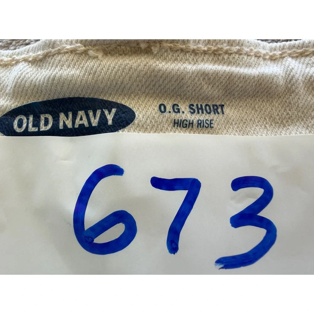 Old Navy O.G. Short Women 4 Beige High Rise Rolled Hem Denim